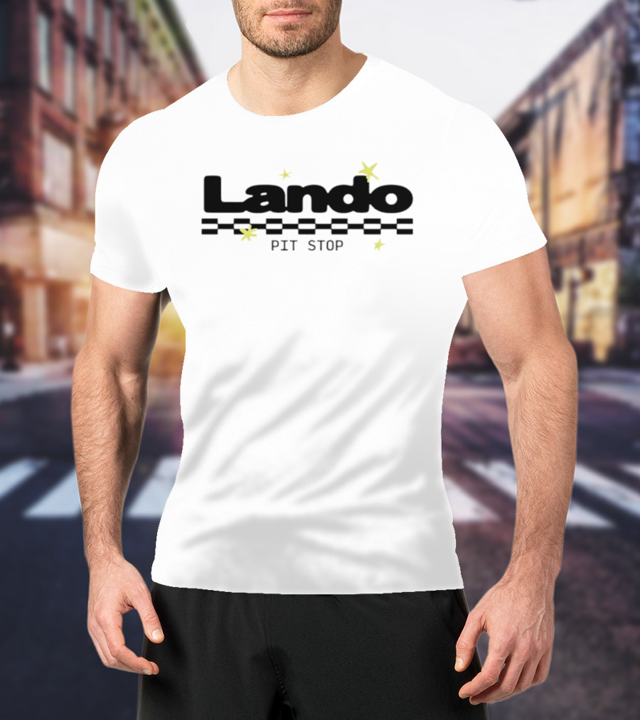 Lando Pit Stop Racing Checkered Stars 2026 T-Shirt
