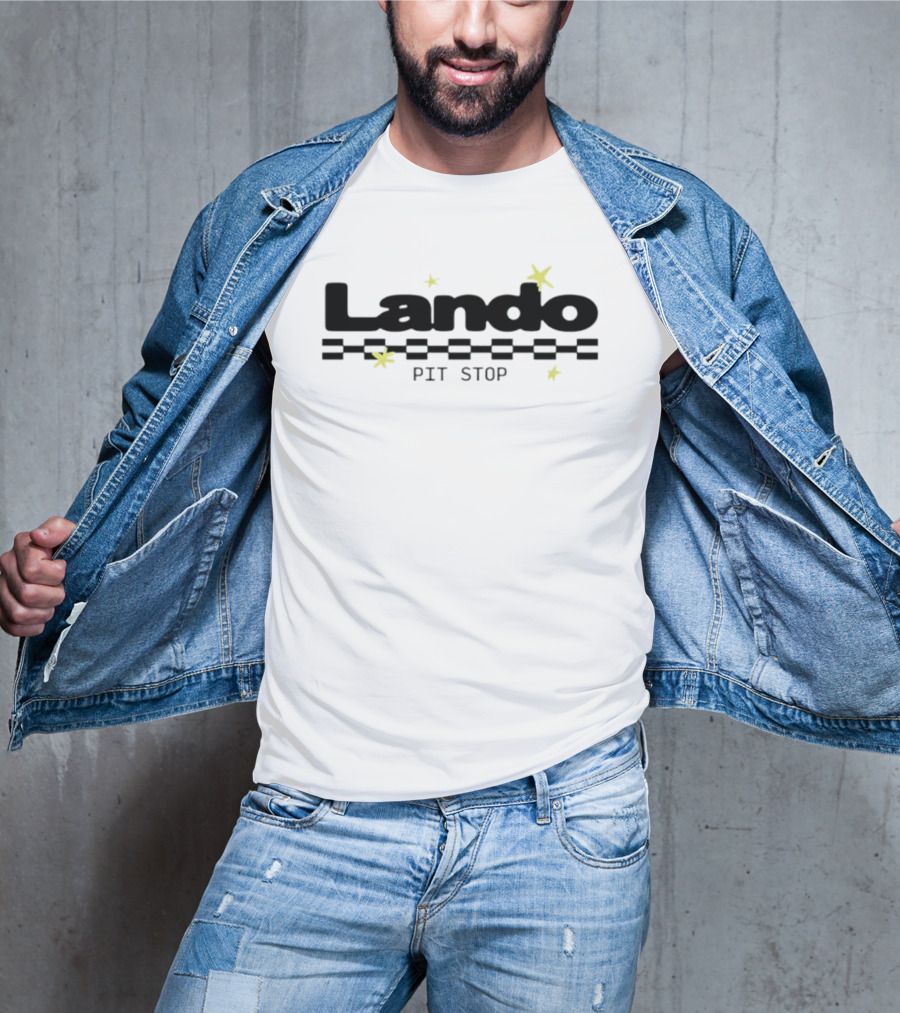 Lando Pit Stop Racing Checkered Stars 2026 T-Shirt