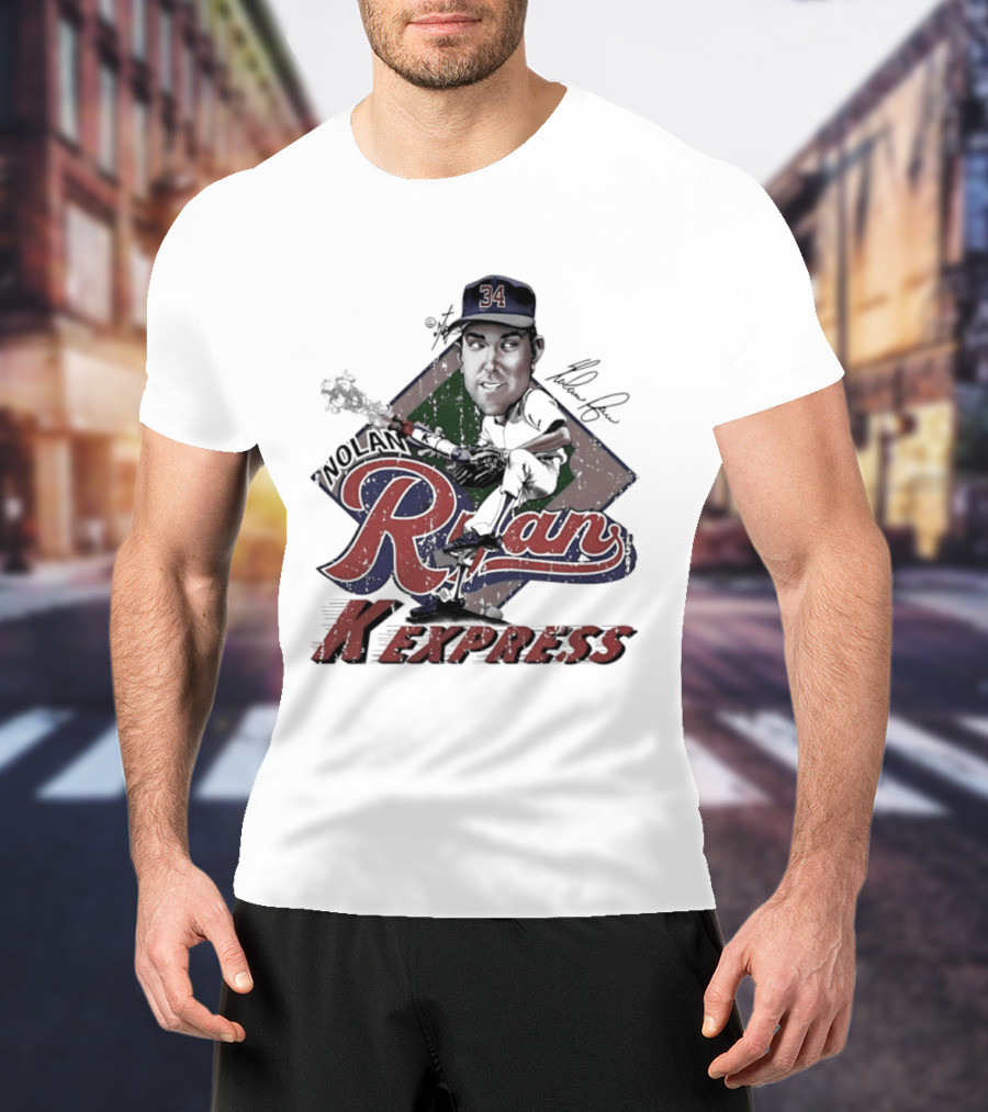 Nolan Ryan Texas Rangers Bruce Stark 34 K Express T-Shirt