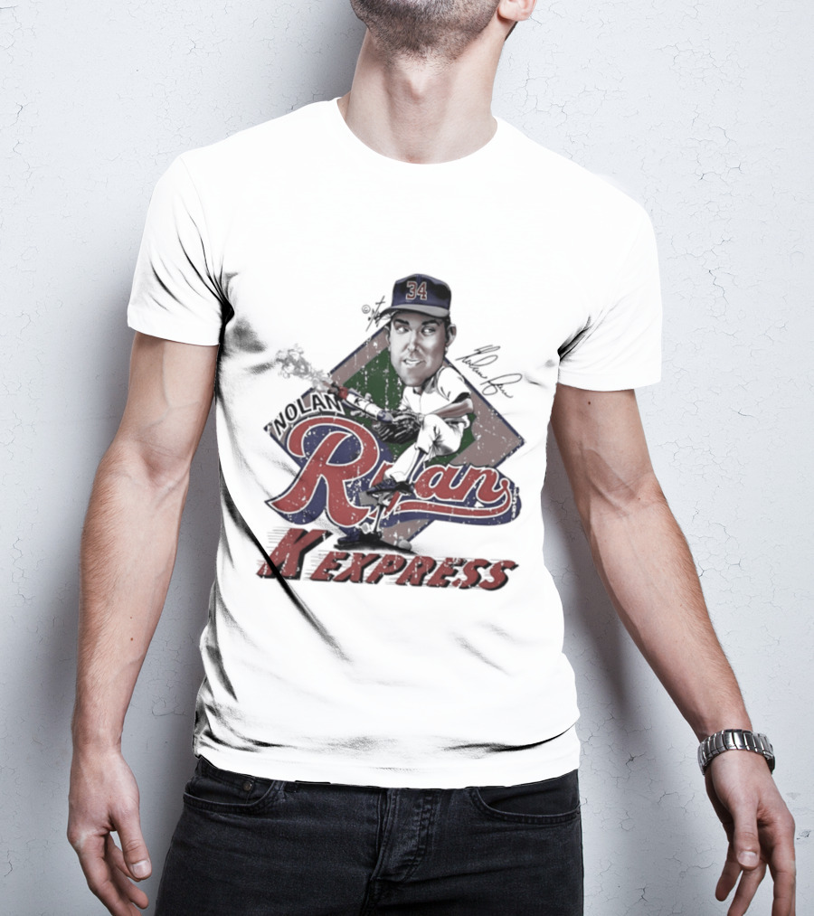 Nolan Ryan Texas Rangers Bruce Stark 34 K Express T-Shirt