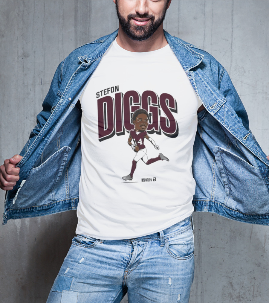 Stefon Diggs Caricature Football Art By Duna B T-Shirt