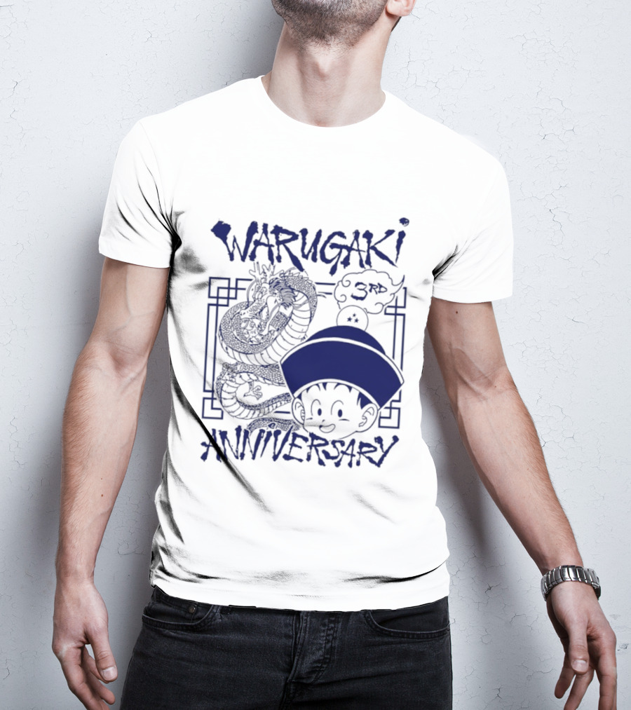 Warugaki 3th Anniversary With Dragon And Child In Blue T-Shirt