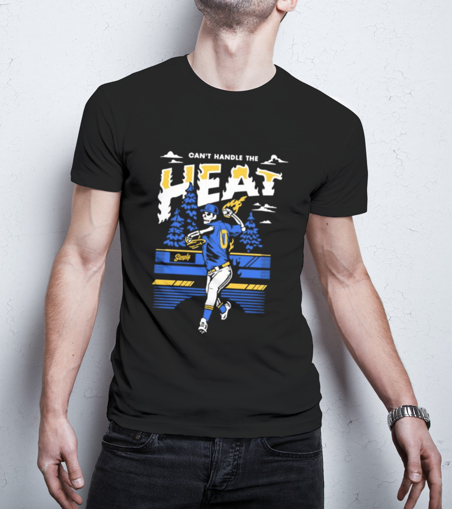 Can't Handle The Heat Baseball Skeleton Seattle Mariners T-Shirt