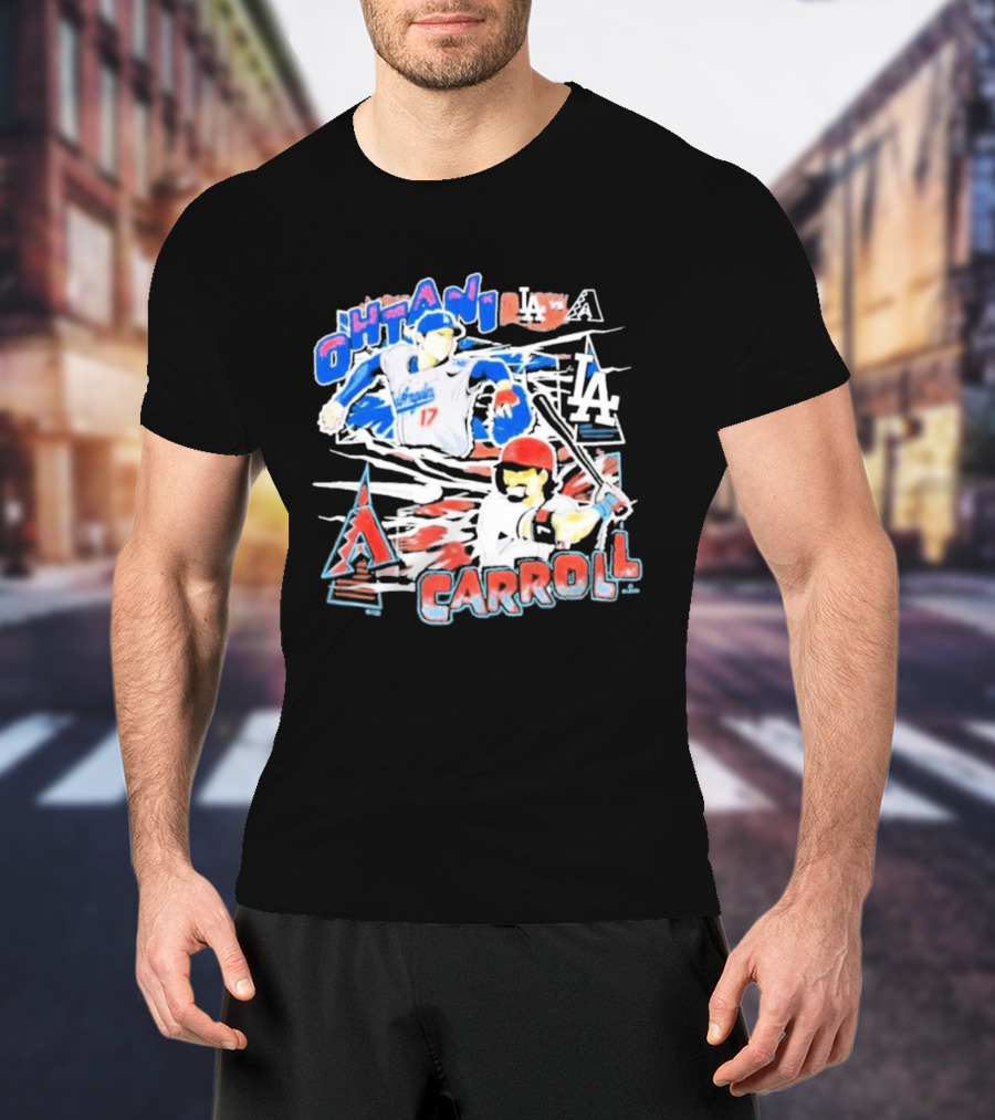 Ohtani Carroll Dodgers Angels Baseball T-Shirt