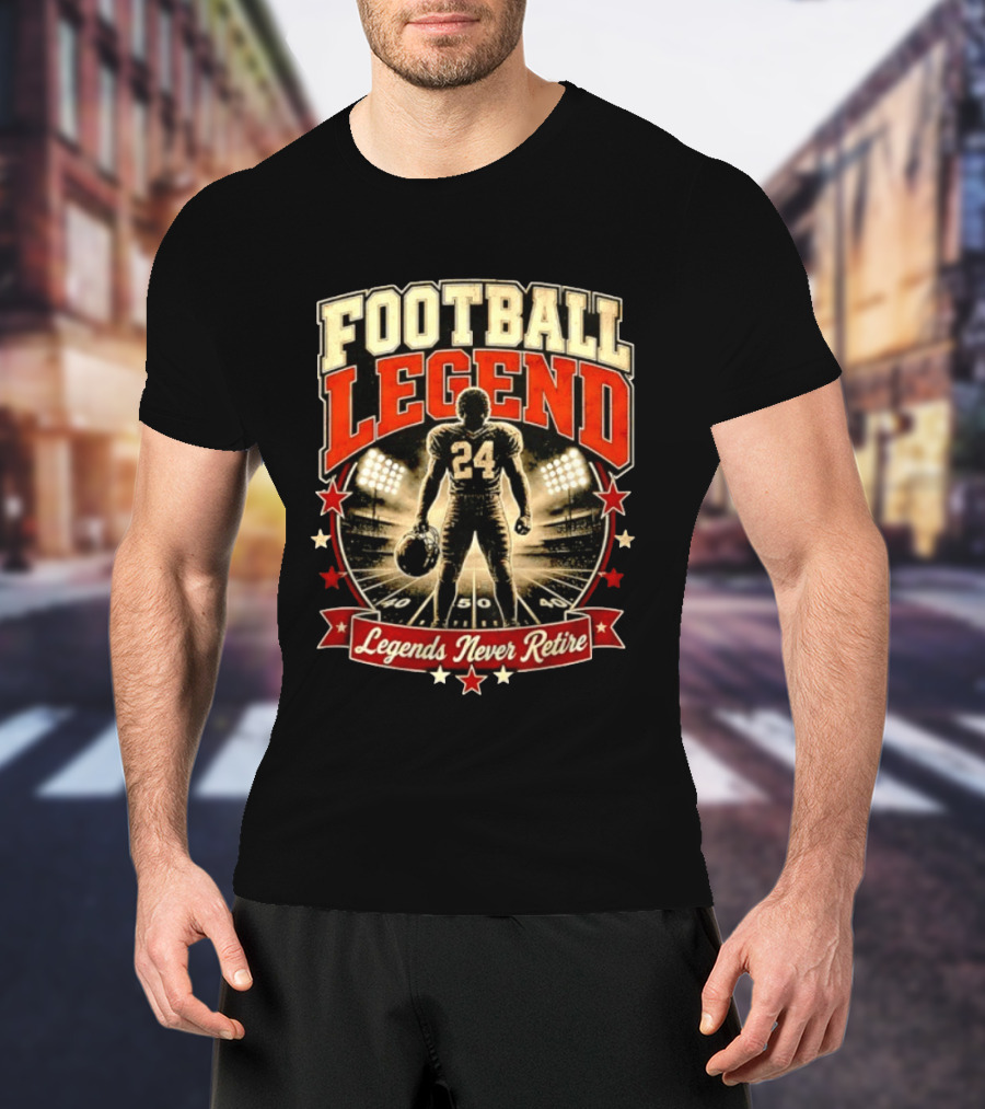 Football Legend 24 Legends Never Retire Stadium Stars T-Shirt