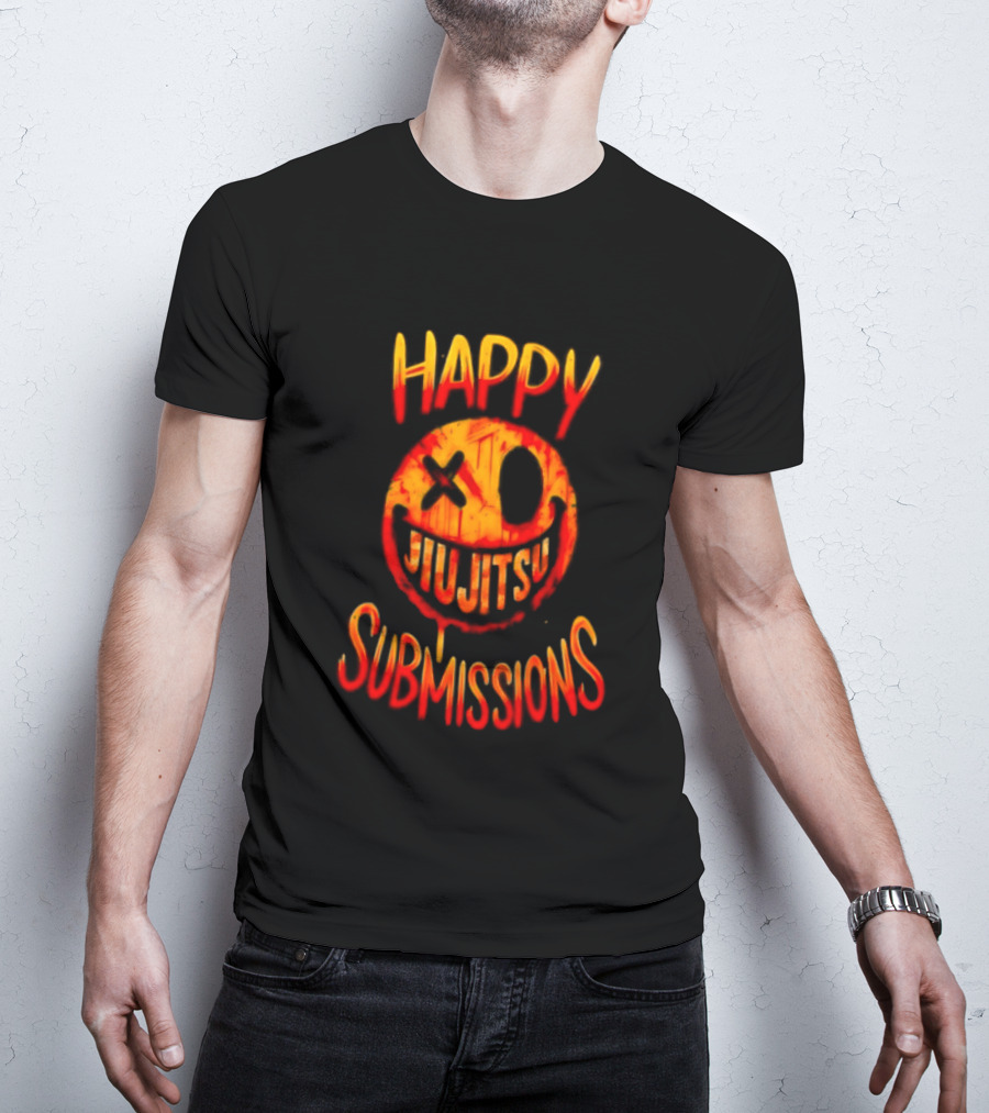 Happy Jiu Jitsu Submissions Playful Martial Arts Expression T-Shirt