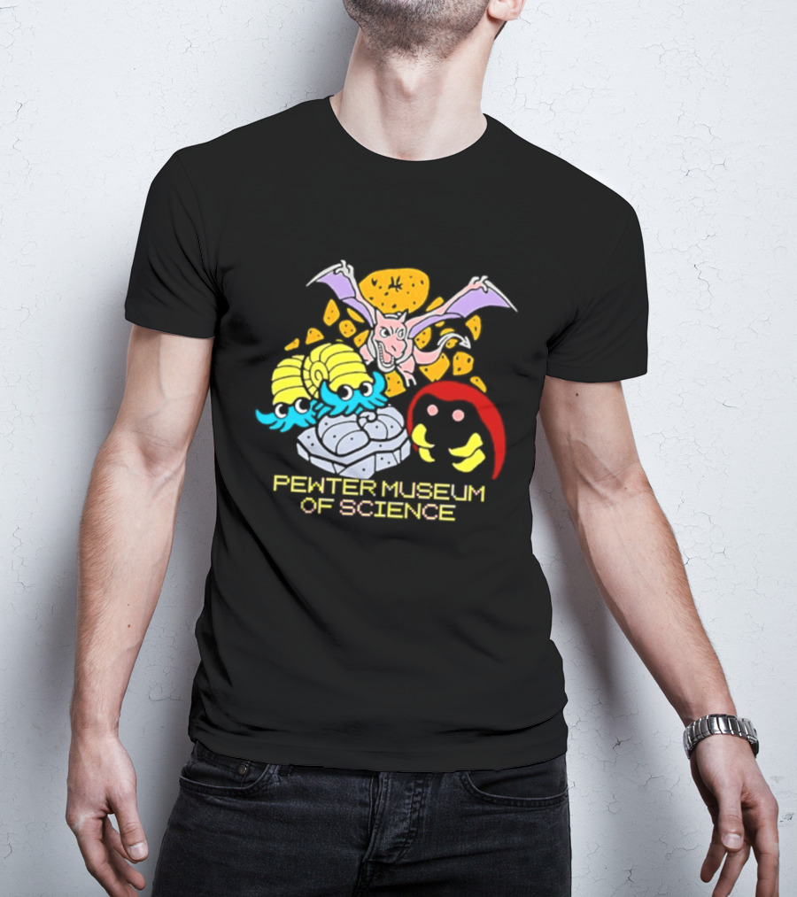 Pewter Museum Of Science Kabuto Omanyte Aerodactyl Fossils T-Shirt
