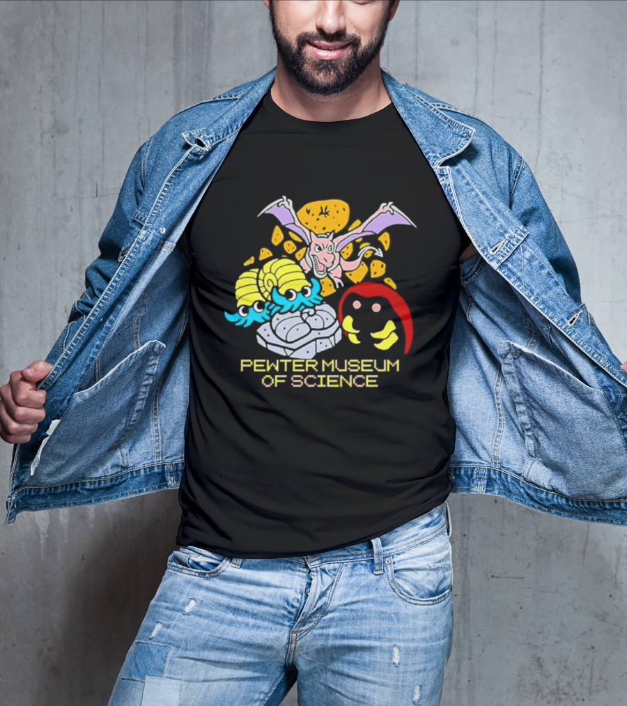 Pewter Museum Of Science Kabuto Omanyte Aerodactyl Fossils T-Shirt