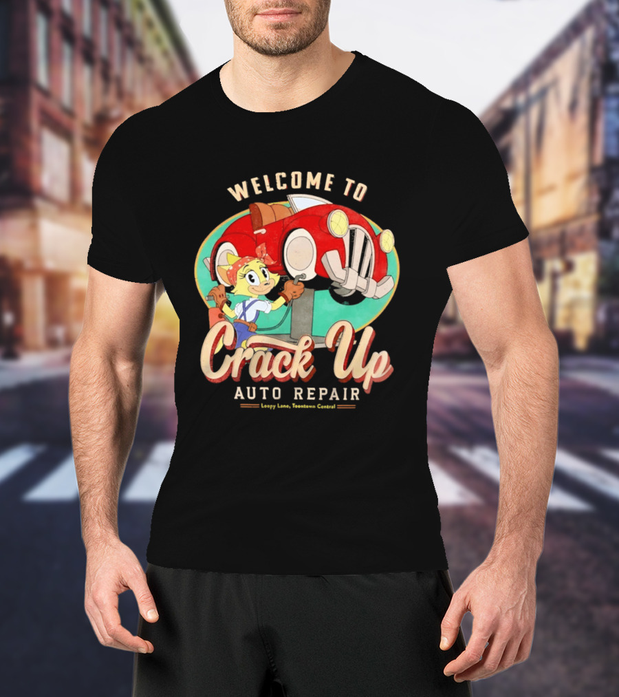 Welcome To Crack Up Auto Repair Happy Lane Towtown Cougars T-Shirt