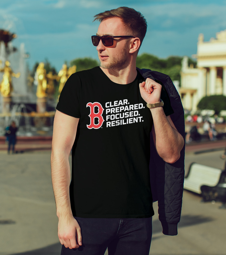 Red Sox 2026 Clear Prepared Focused Resilient T-Shirt