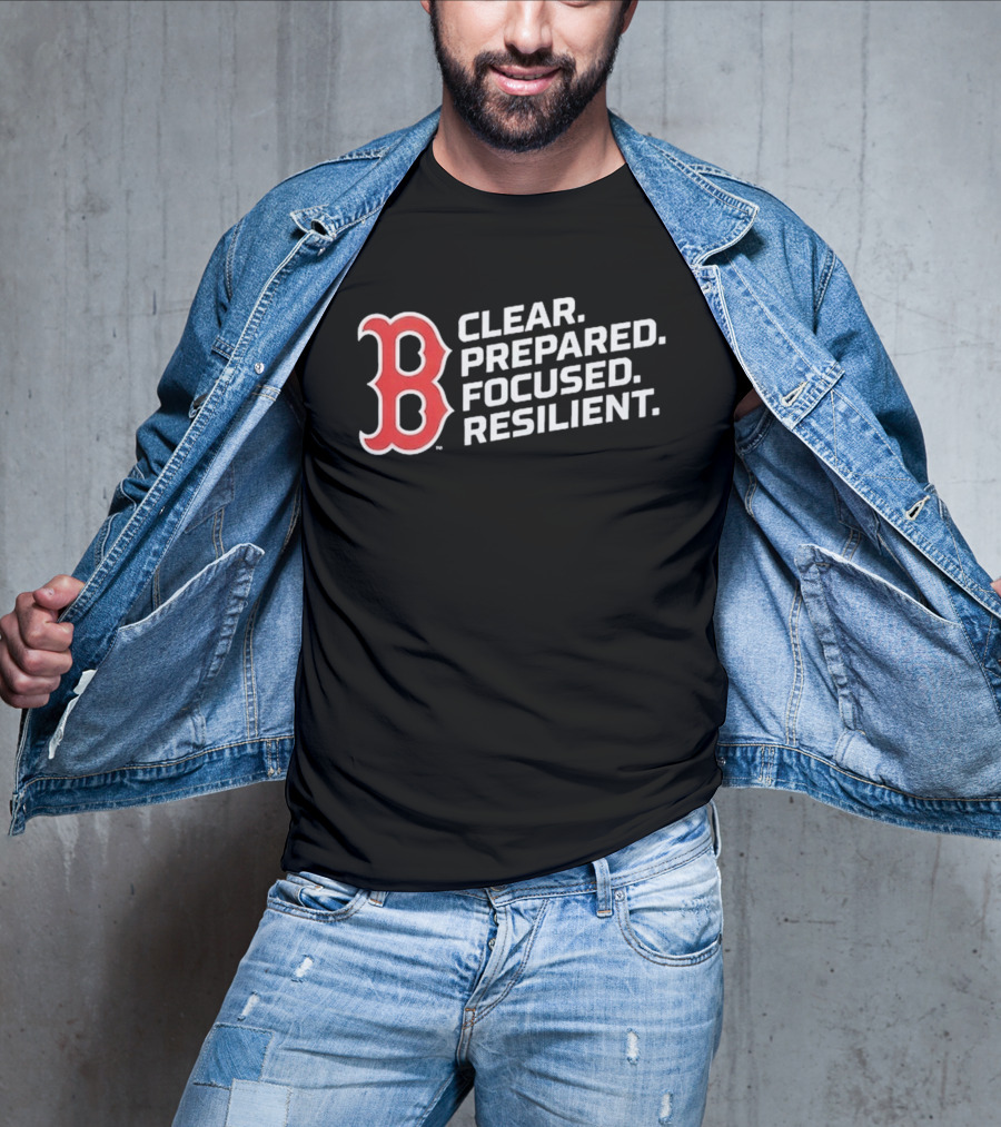 Red Sox 2026 Clear Prepared Focused Resilient T-Shirt