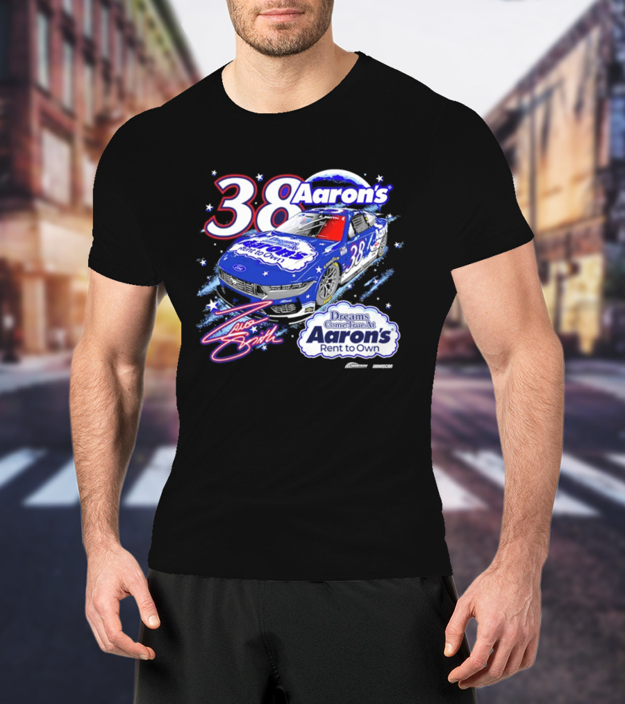Zane Smith 38 Aaron's Dreams Come True Rent To Own Racing Car T-Shirt