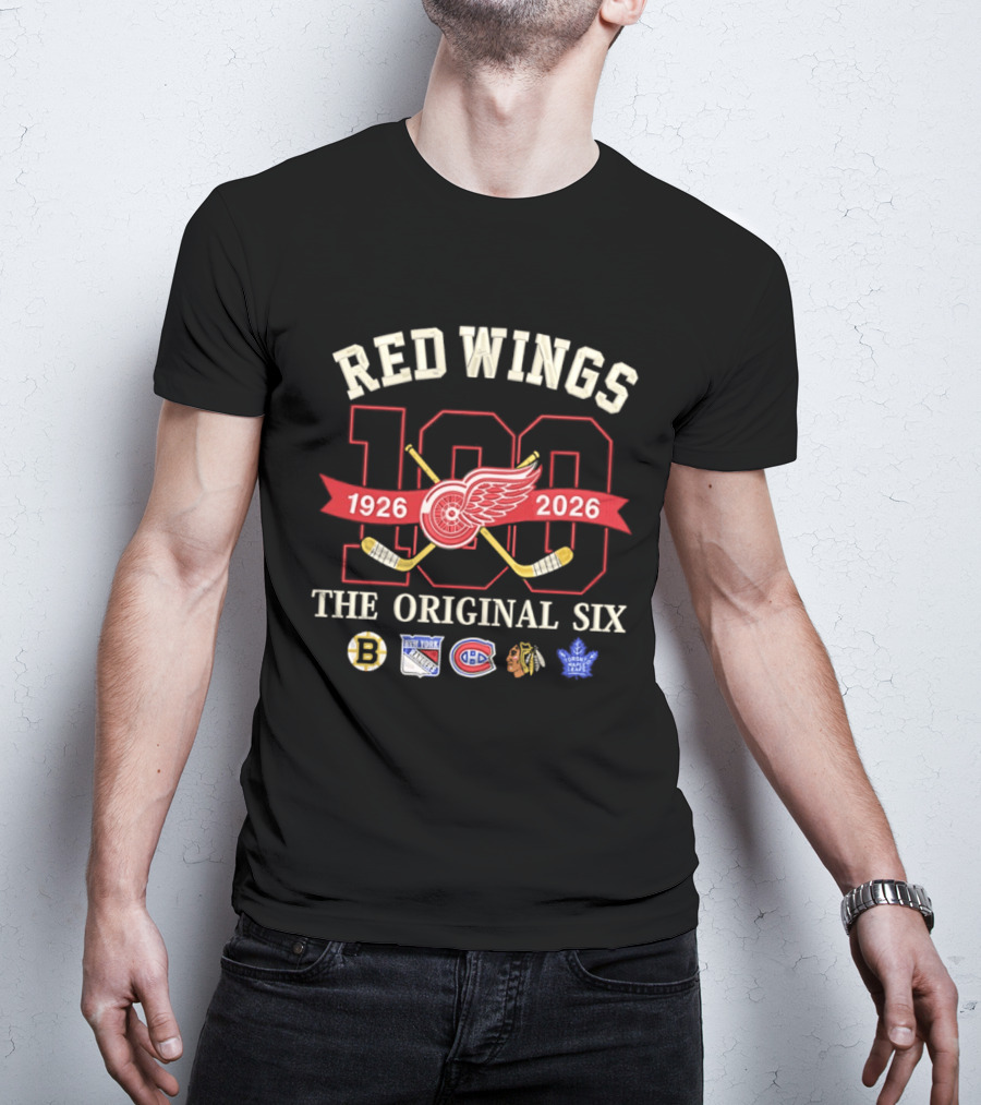 Red Wings 100 Years 1926 2026 Anniversary The Original Six T-Shirt