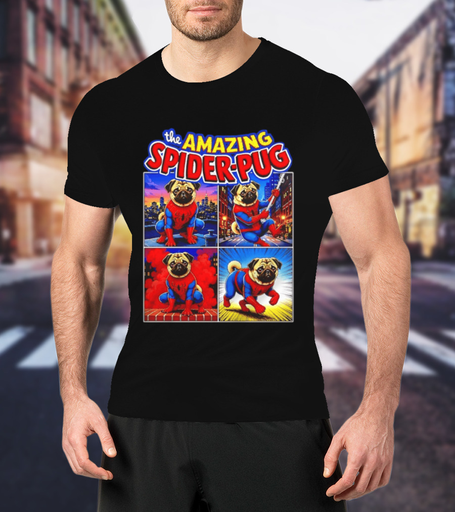 The Amazing Spider Pug Marvel Spider Man Parody Comic T-Shirt