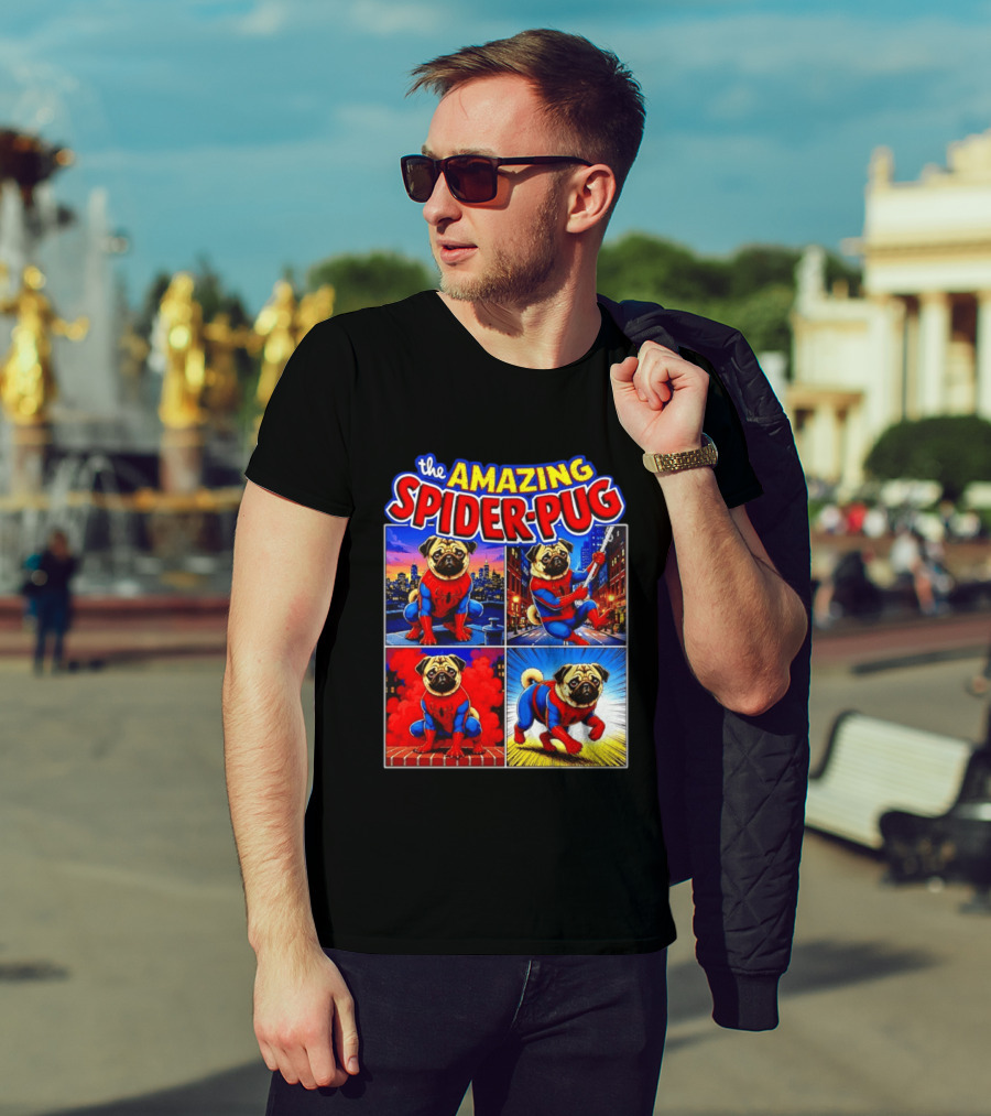 The Amazing Spider Pug Marvel Spider Man Parody Comic T-Shirt