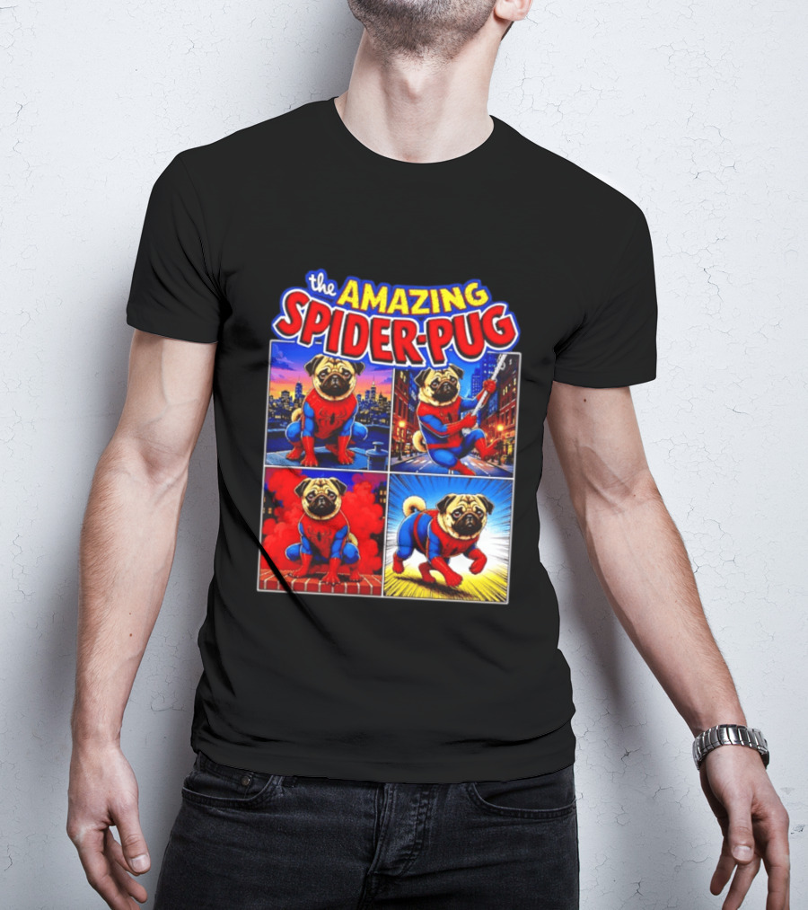 The Amazing Spider Pug Marvel Spider Man Parody Comic T-Shirt