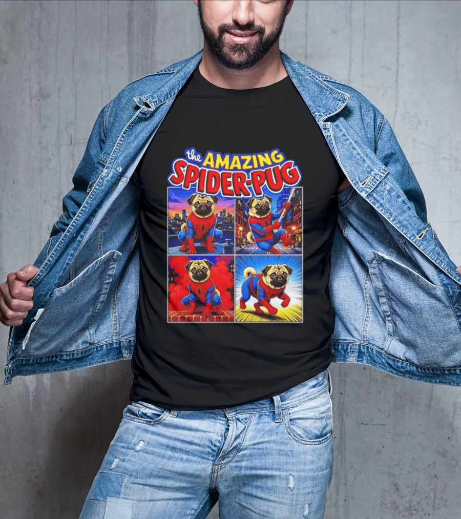 The Amazing Spider Pug Marvel Spider Man Parody Comic T-Shirt