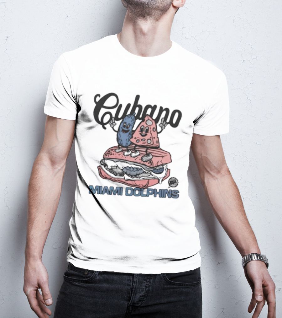 Cubano Miami Dolphins Sandwich And Characters T-Shirt