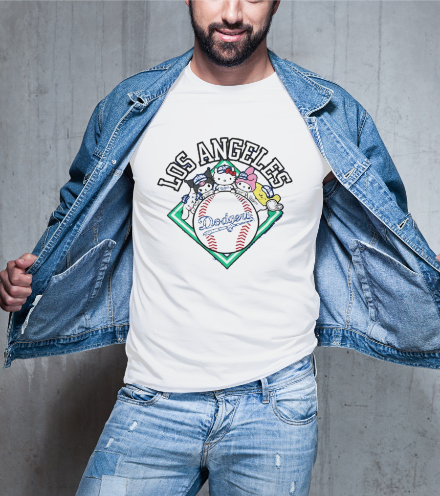 Los Angeles Dodgers Hello Kitty Friends Night Characters T-Shirt