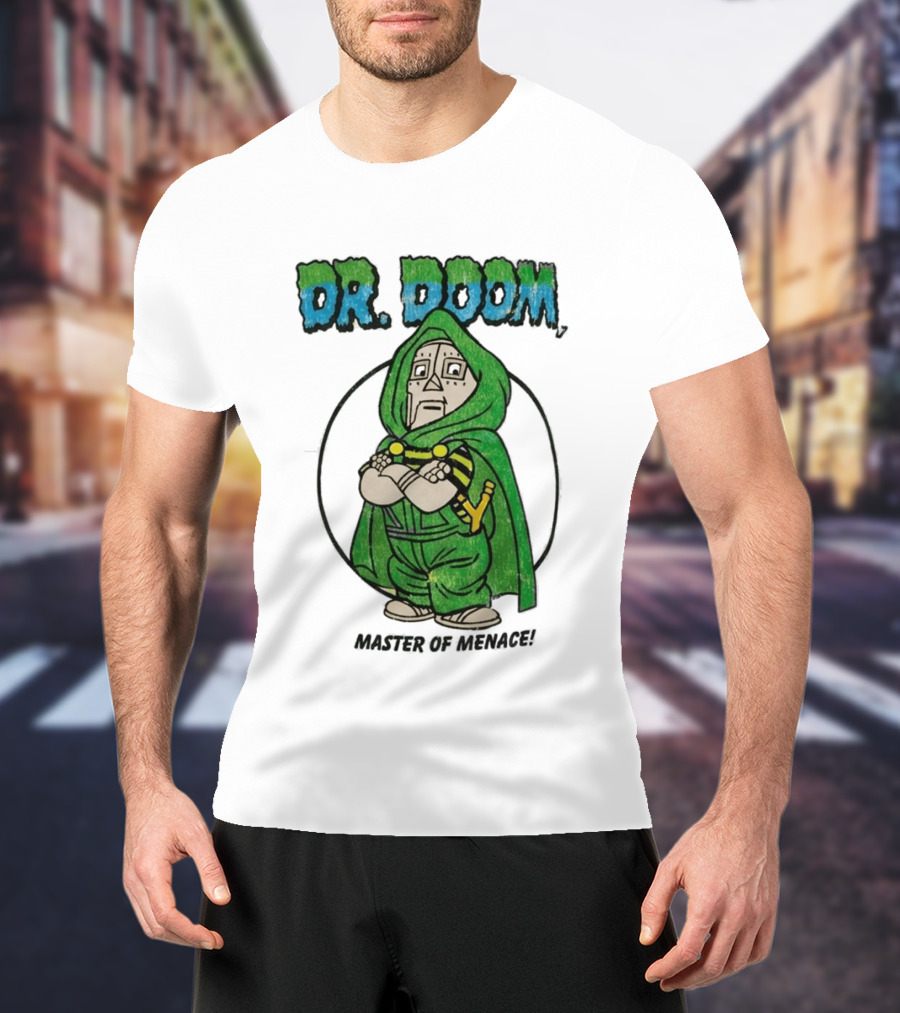 Dr Doom Master Of Menace Green Cloak Comic Style Villain T-Shirt