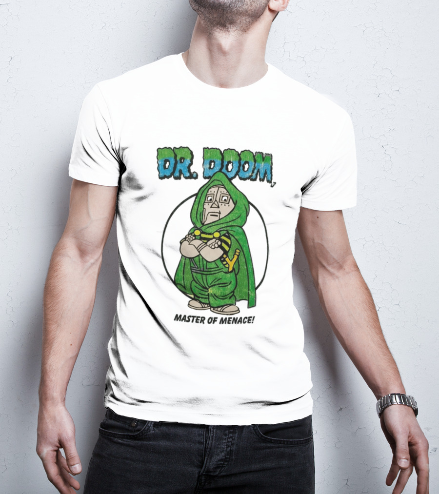Dr Doom Master Of Menace Green Cloak Comic Style Villain T-Shirt