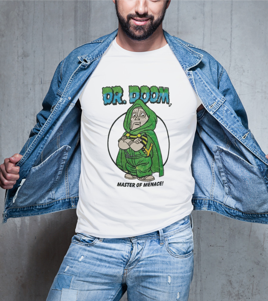 Dr Doom Master Of Menace Green Cloak Comic Style Villain T-Shirt