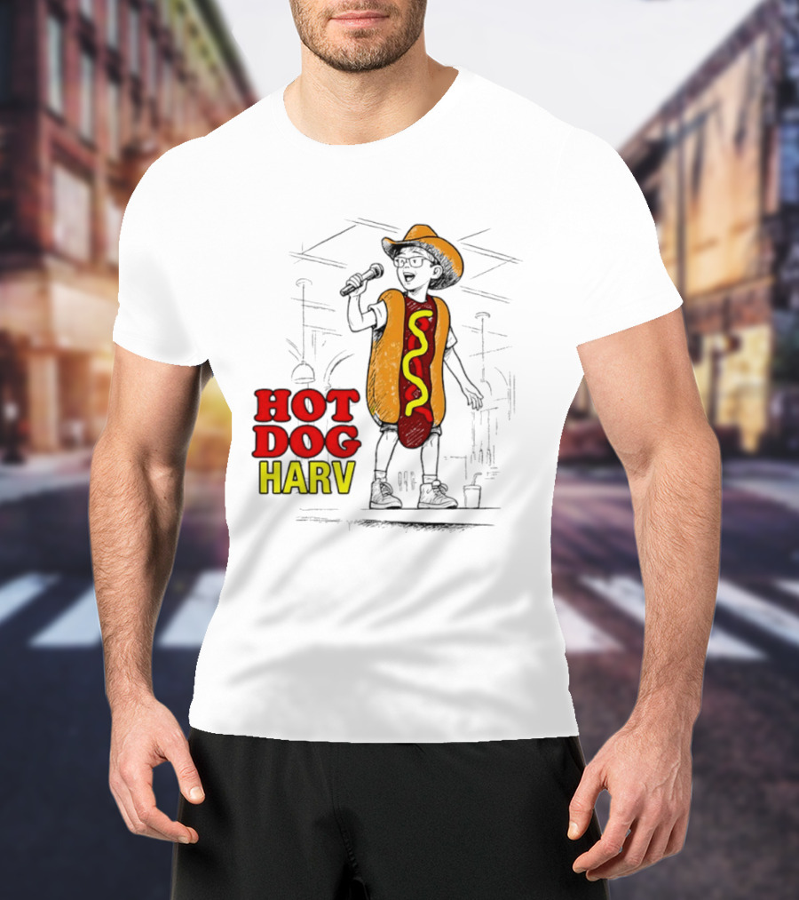 HOT DOG HARV Costume Stage Microphone Cowboy Hat T-Shirt