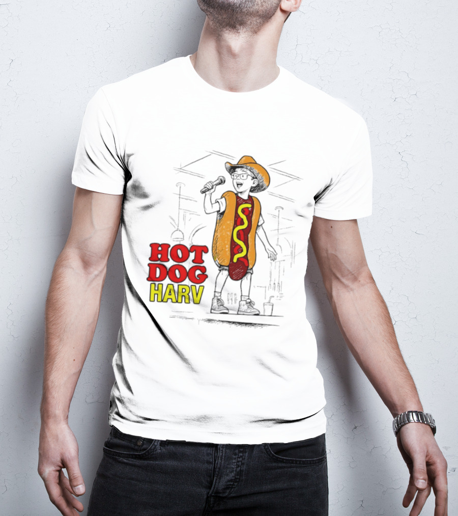 HOT DOG HARV Costume Stage Microphone Cowboy Hat T-Shirt