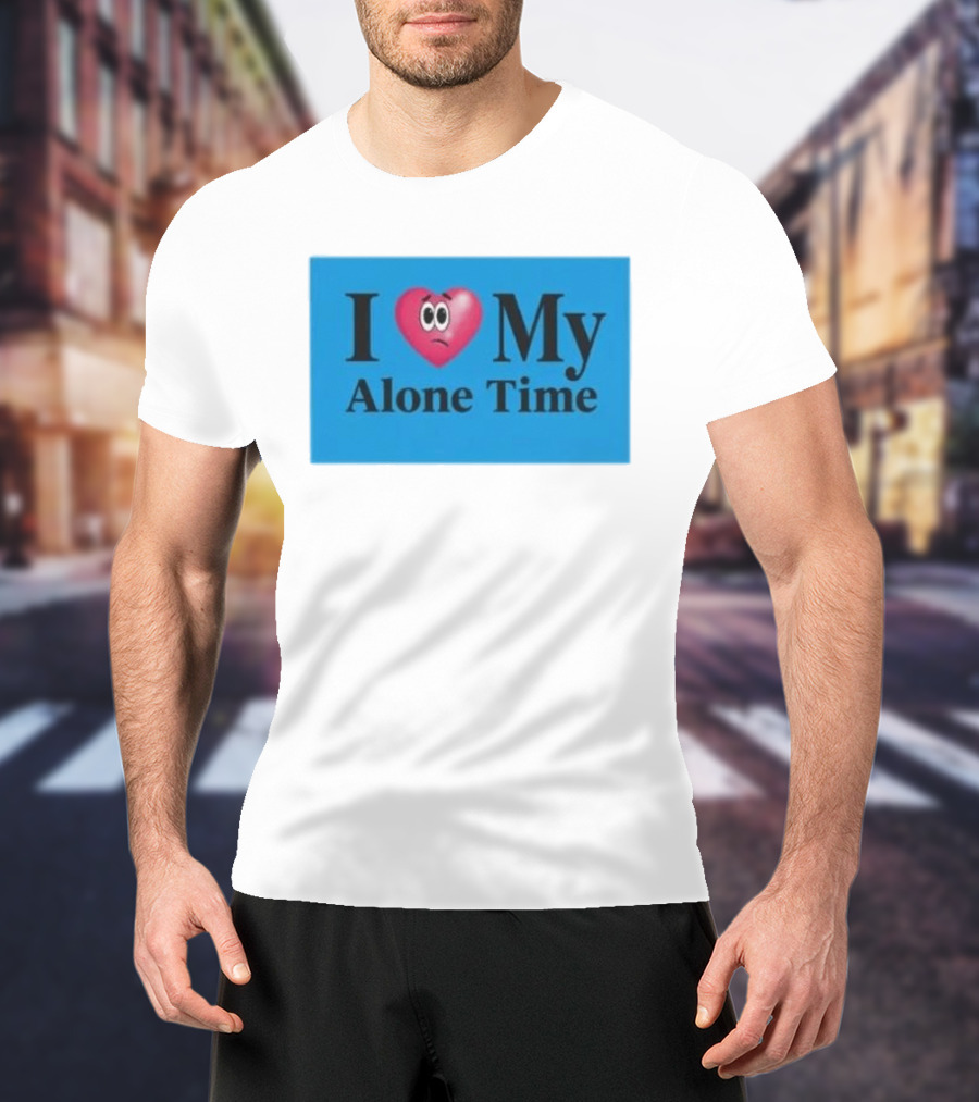 I Heart My Alone Time With Pink Heart Eyes T-Shirt