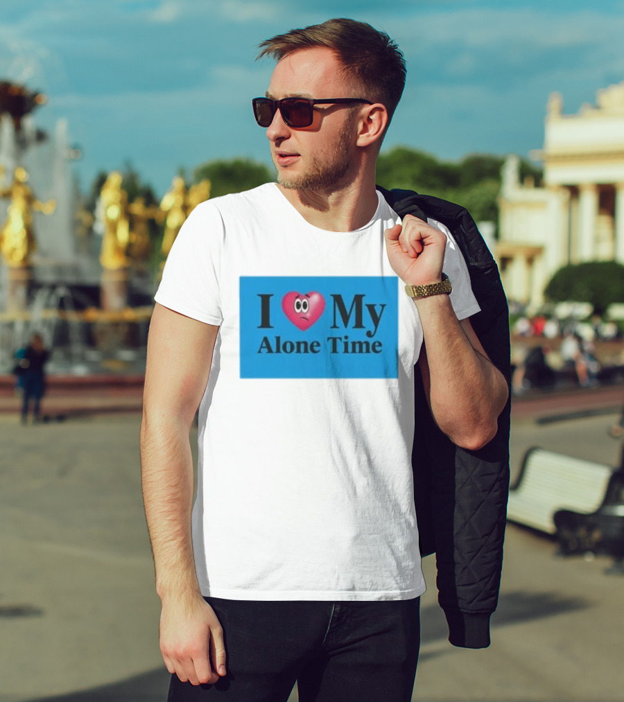I Heart My Alone Time With Pink Heart Eyes T-Shirt