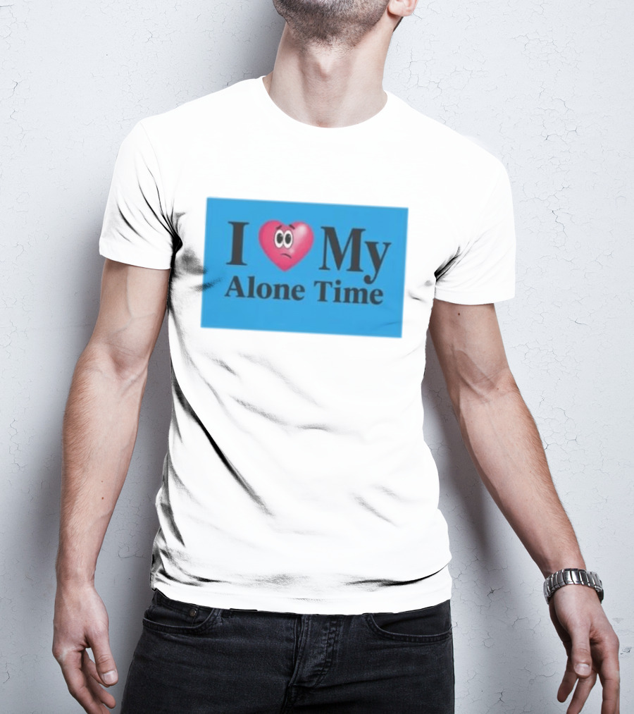 I Heart My Alone Time With Pink Heart Eyes T-Shirt