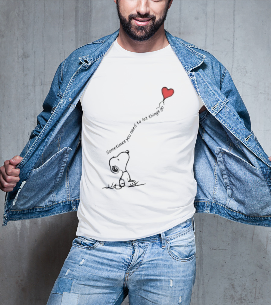 Snoopy Sometimes You Need To Let Things Go Heart Balloon Peanuts T-Shirt