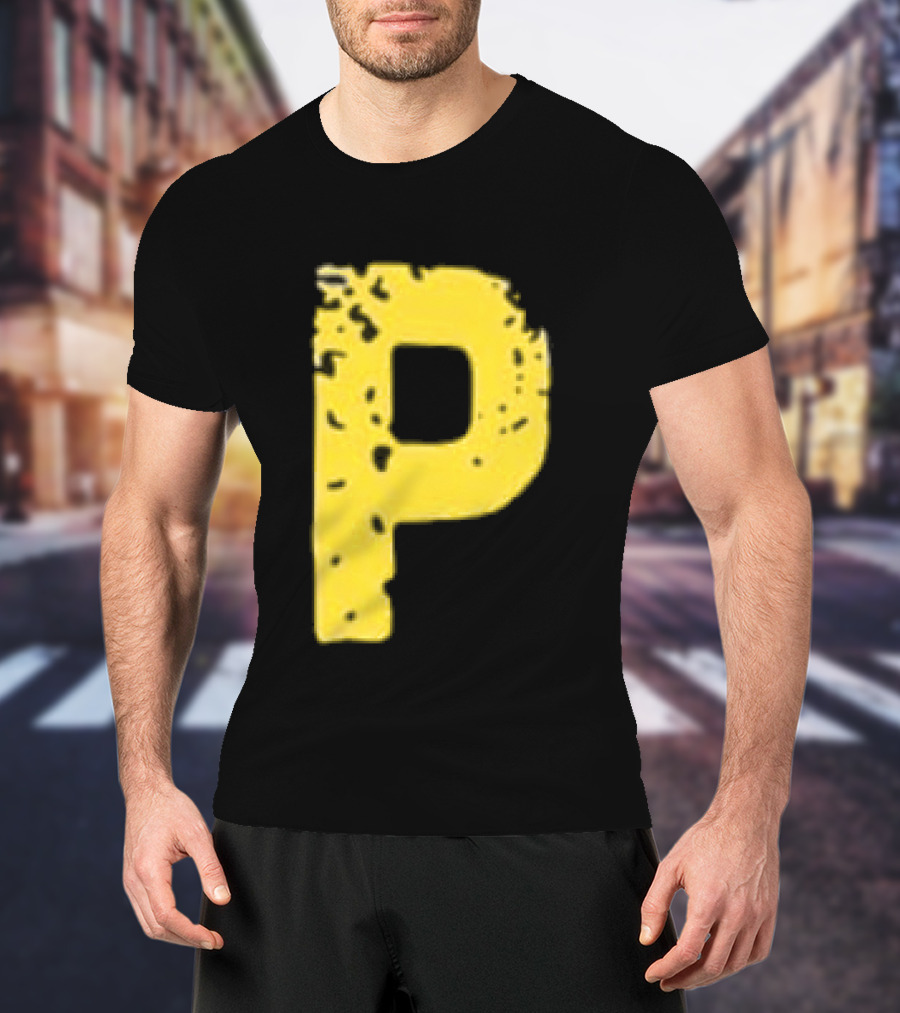 2026 Pirates IUP Night Yellow Pirate Letter P T-Shirt