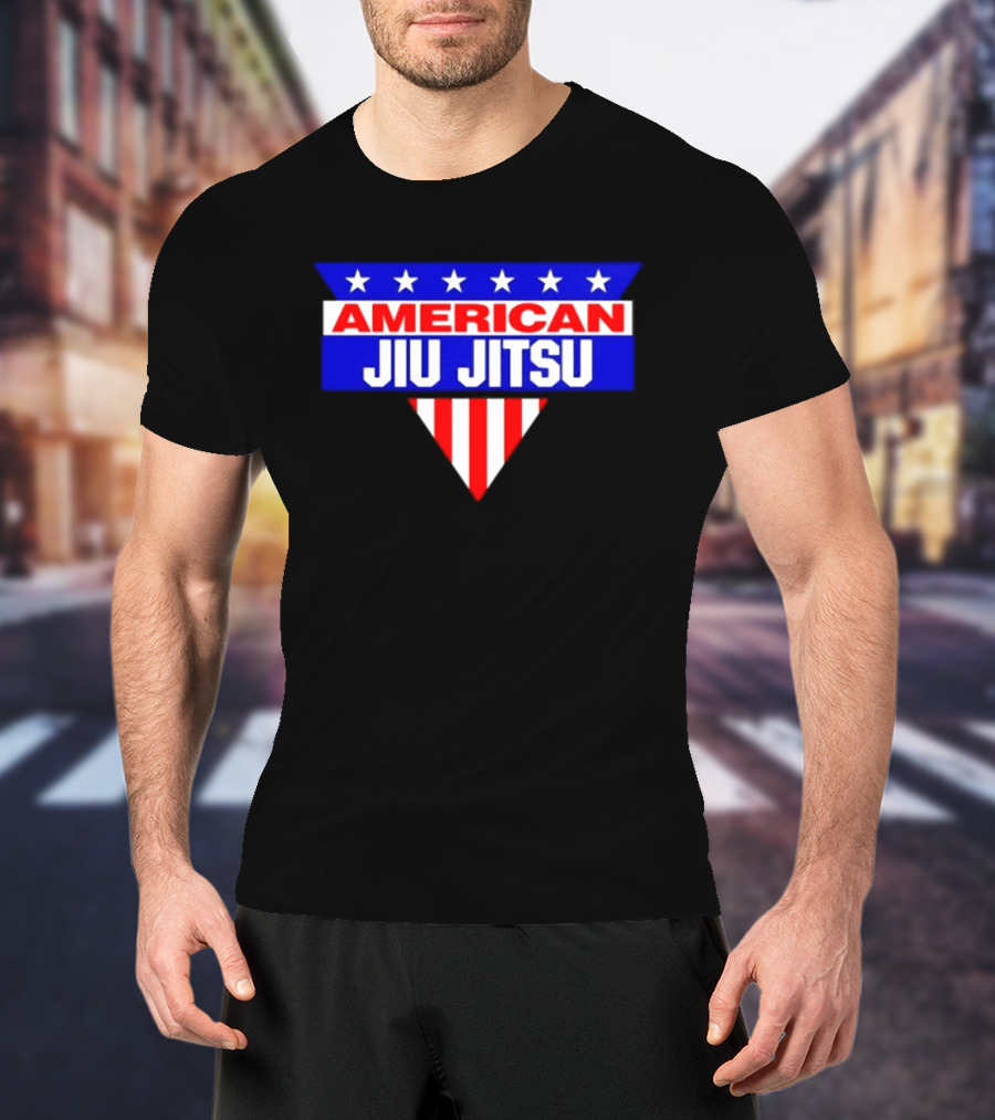 American Jiu Jitsu Stars And Stripes BJJ Martial Arts Grappling T-Shirt