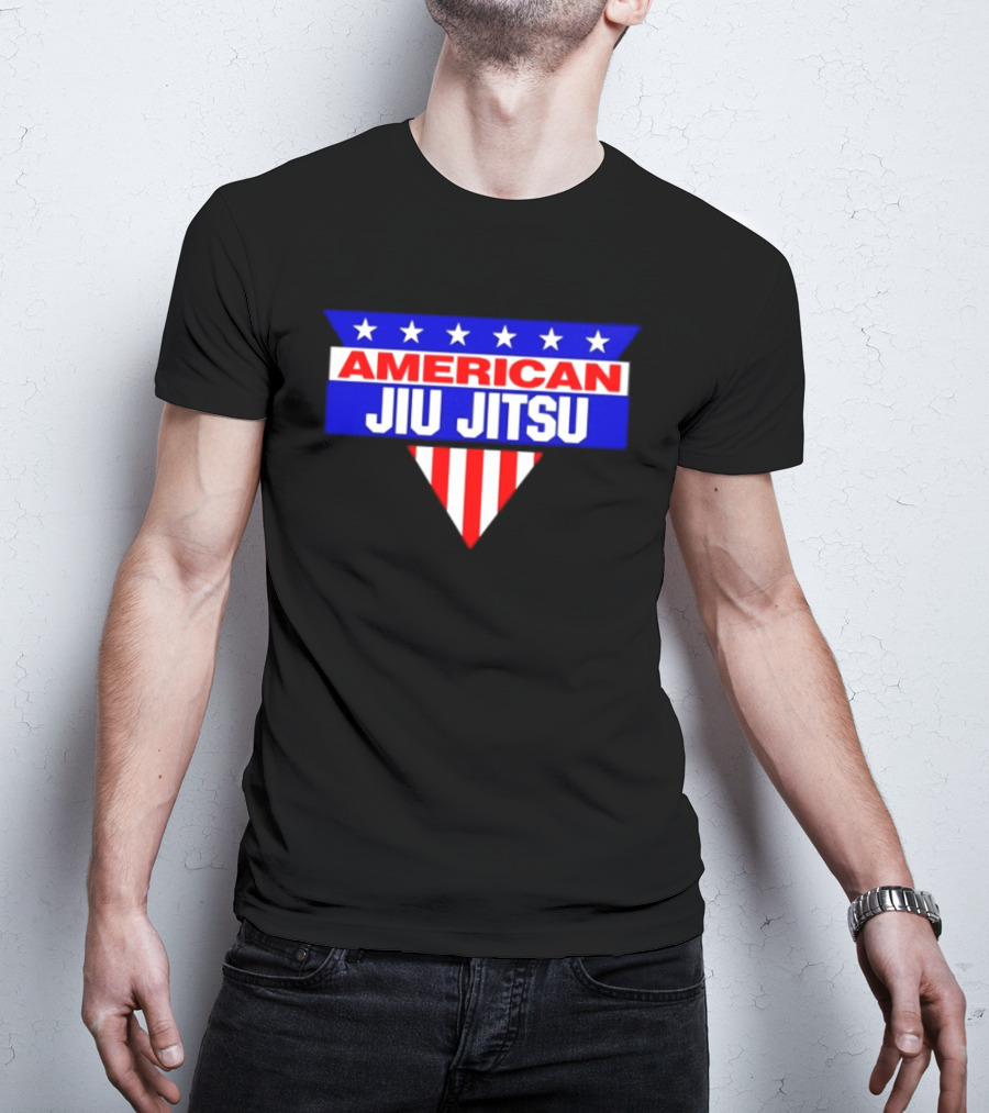 American Jiu Jitsu Stars And Stripes BJJ Martial Arts Grappling T-Shirt