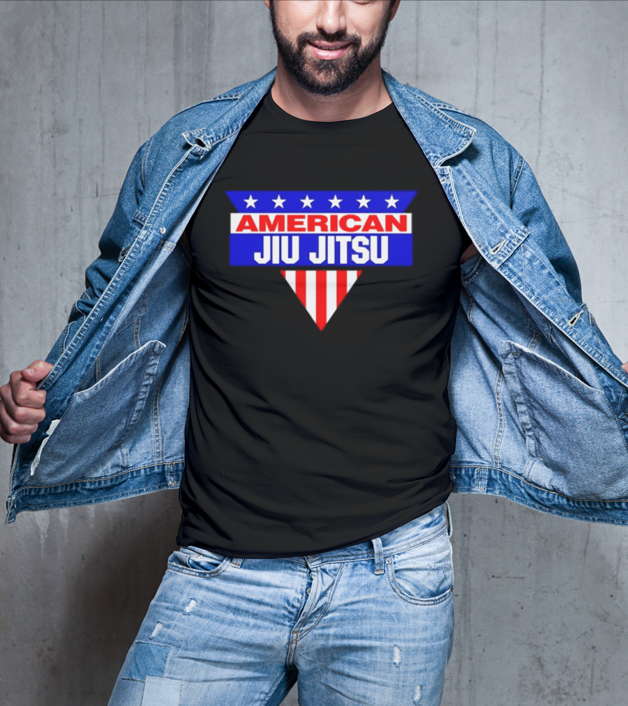 American Jiu Jitsu Stars And Stripes BJJ Martial Arts Grappling T-Shirt