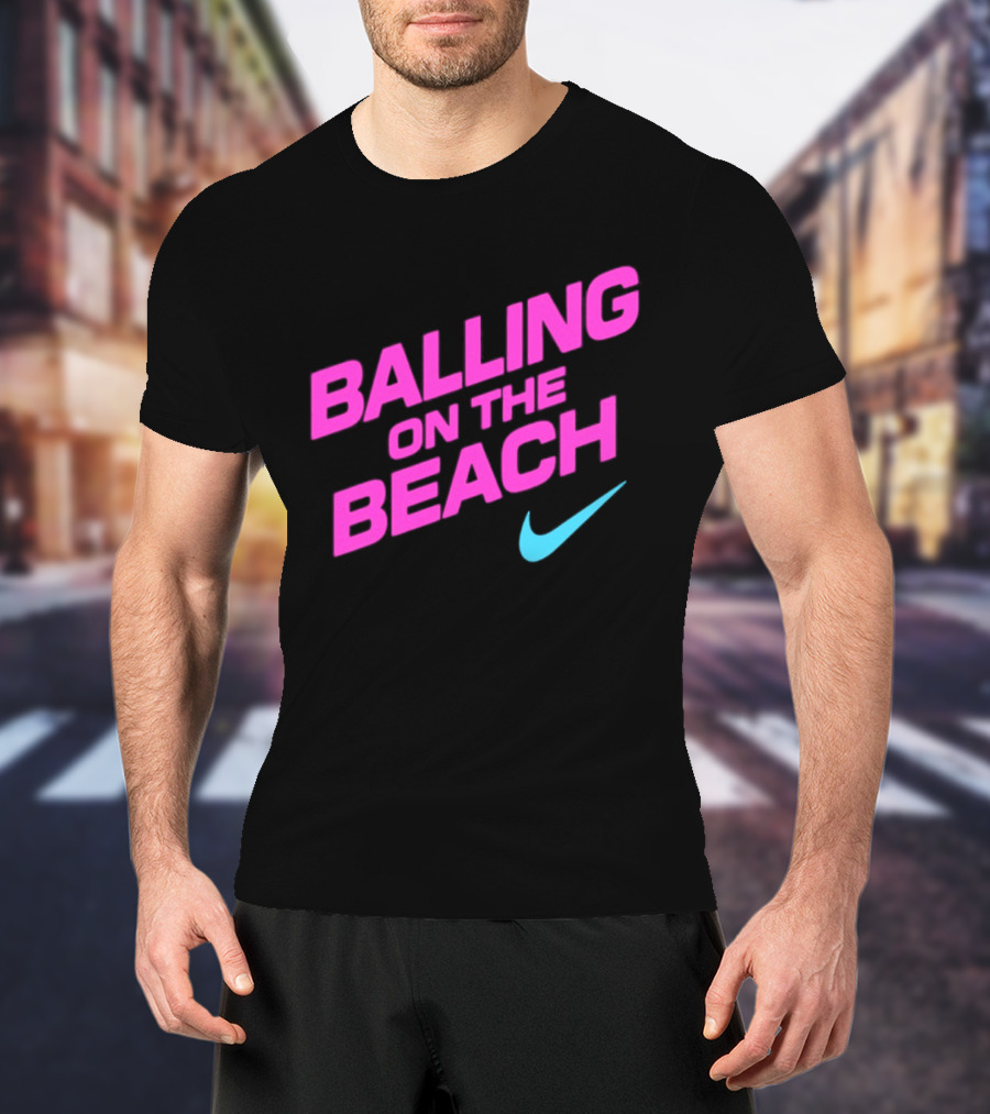 Balling On The Beach Nike Swoosh T-Shirt