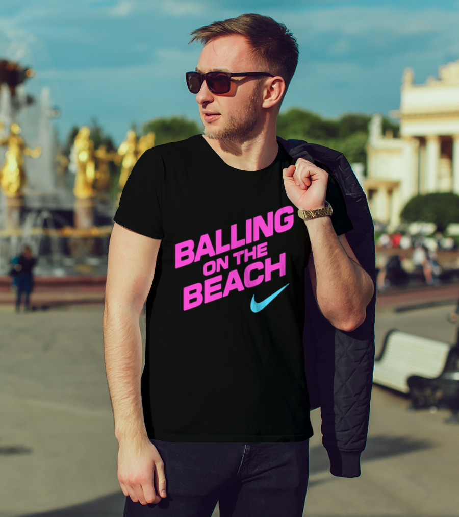 Balling On The Beach Nike Swoosh T-Shirt