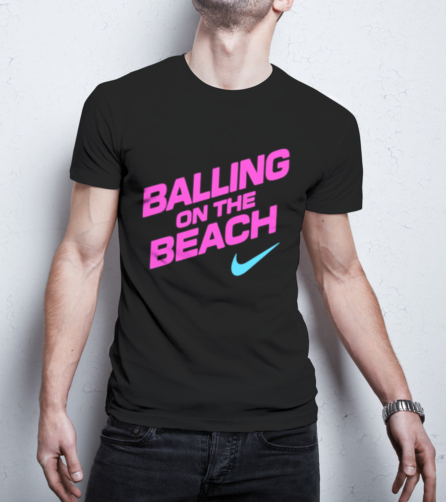 Balling On The Beach Nike Swoosh T-Shirt