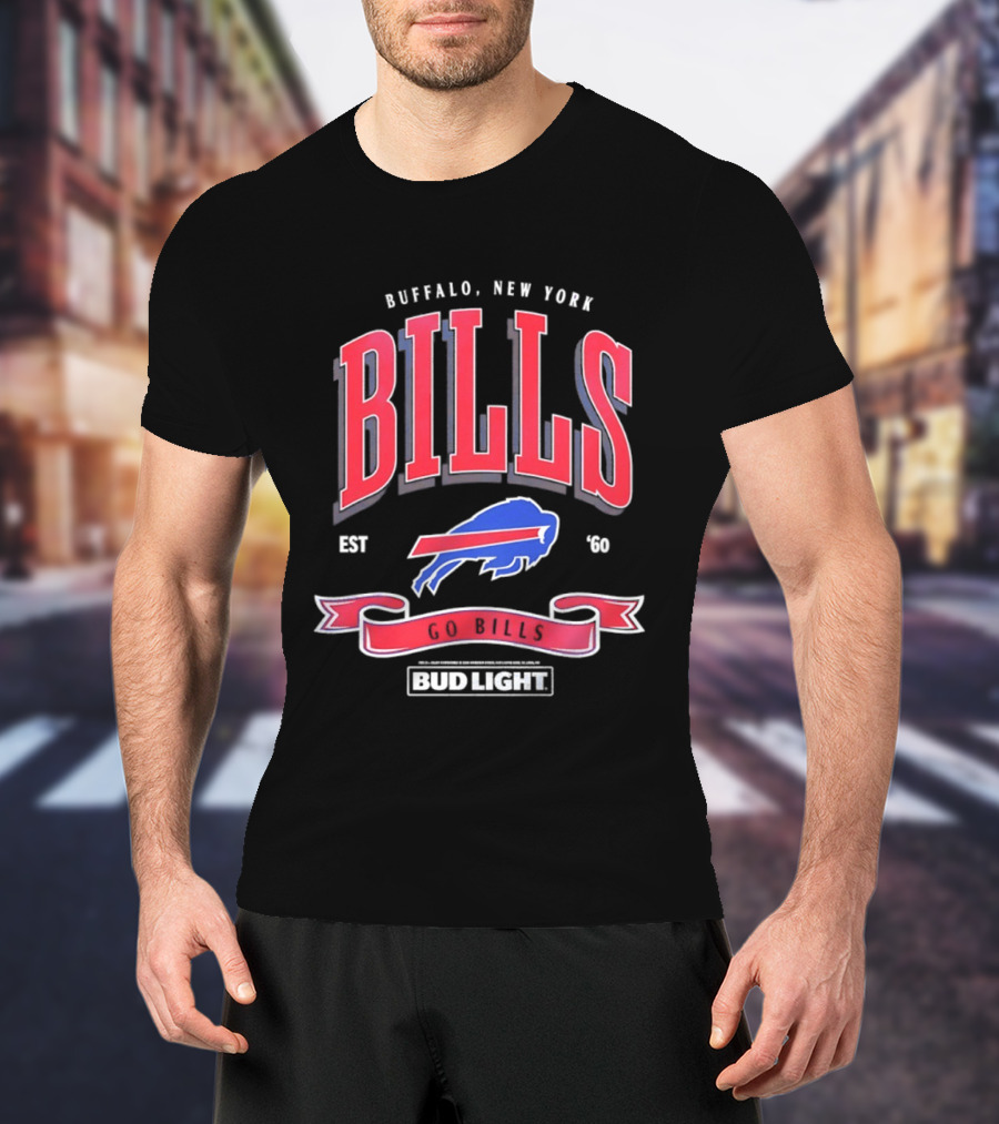 Buffalo New York Bills Est 1960 Go Bills Bud Light T-Shirt