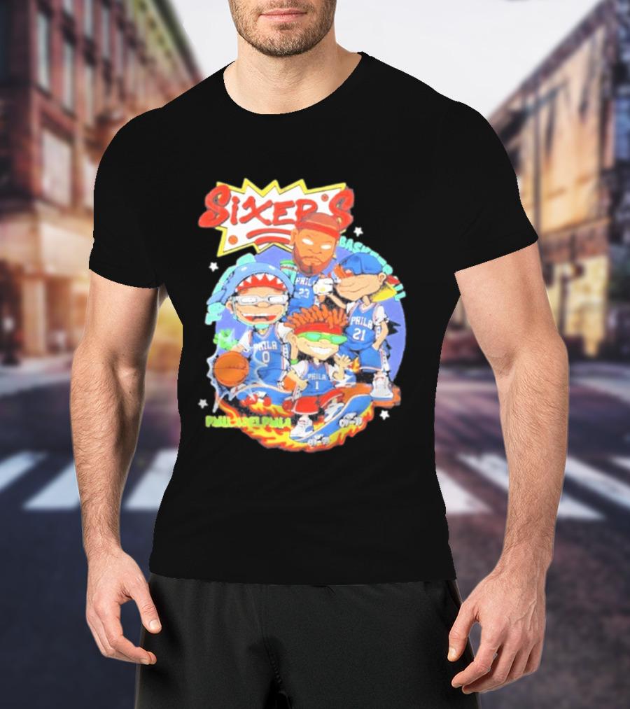 Philadelphia Sixers Basketball Rugrats Characters T-Shirt