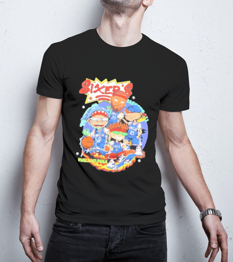 Philadelphia Sixers Basketball Rugrats Characters T-Shirt