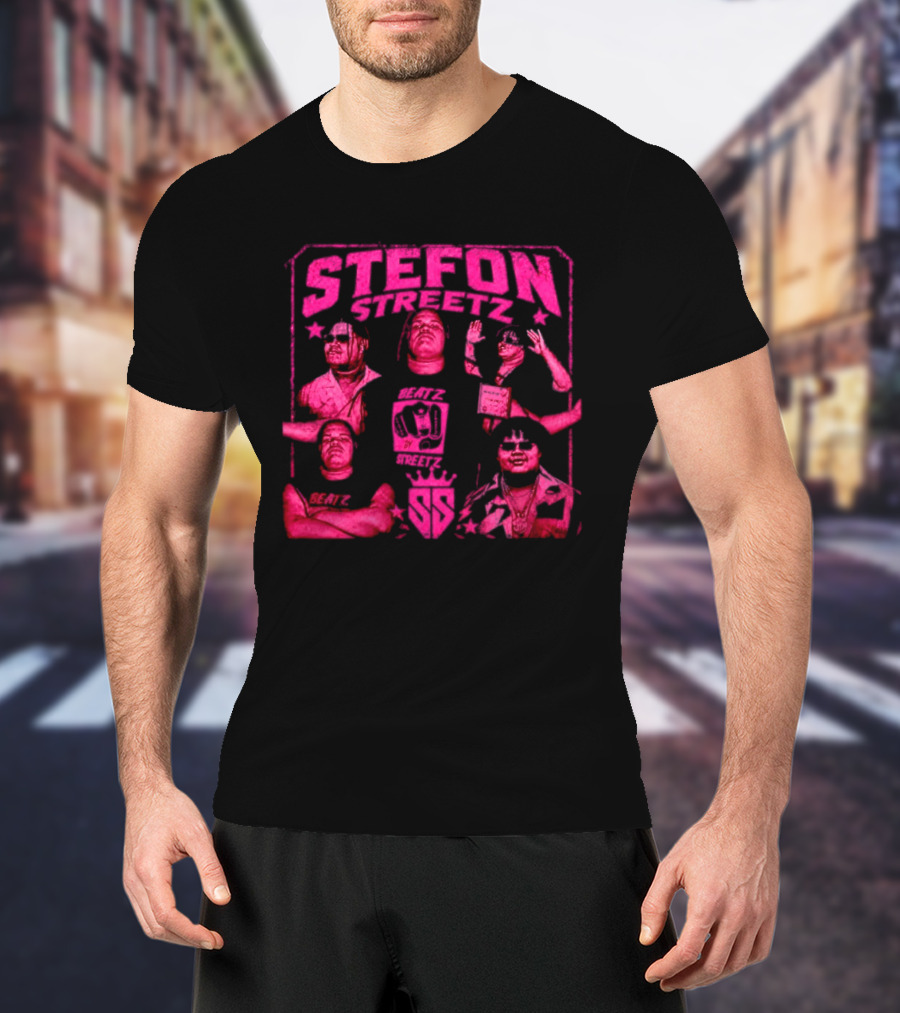 Stefon Streetz Pink Stars And Faces T-Shirt
