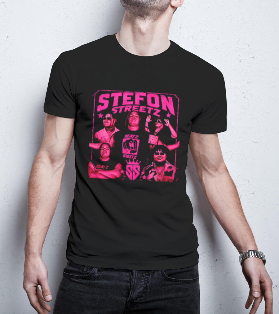 Stefon Streetz Pink Stars And Faces T-Shirt