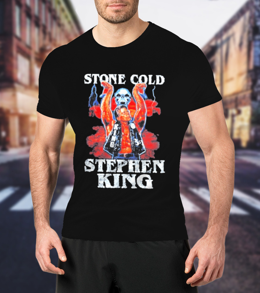 Stone Cold Stephen King 3 16 WWE Horror Scary Mashup T-Shirt