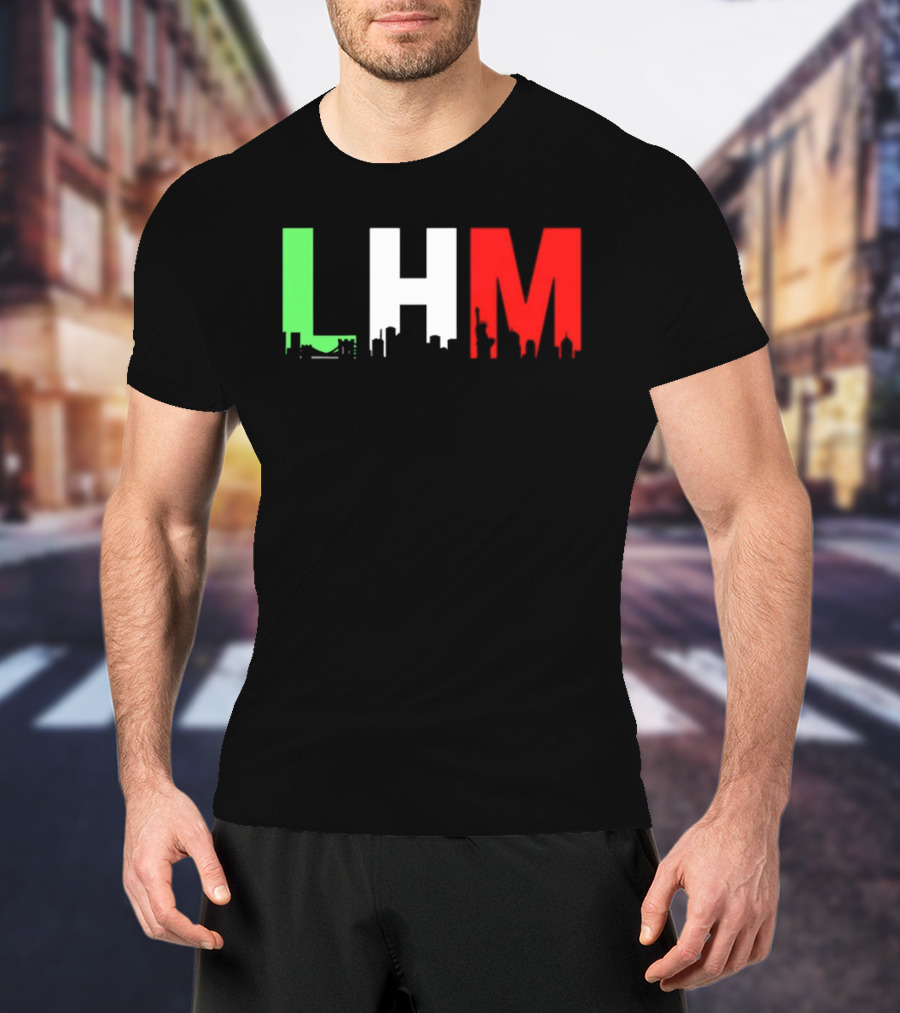 Stream Yvng Mobster LHM NYC Skyline Green White Red Drip Letters T-Shirt