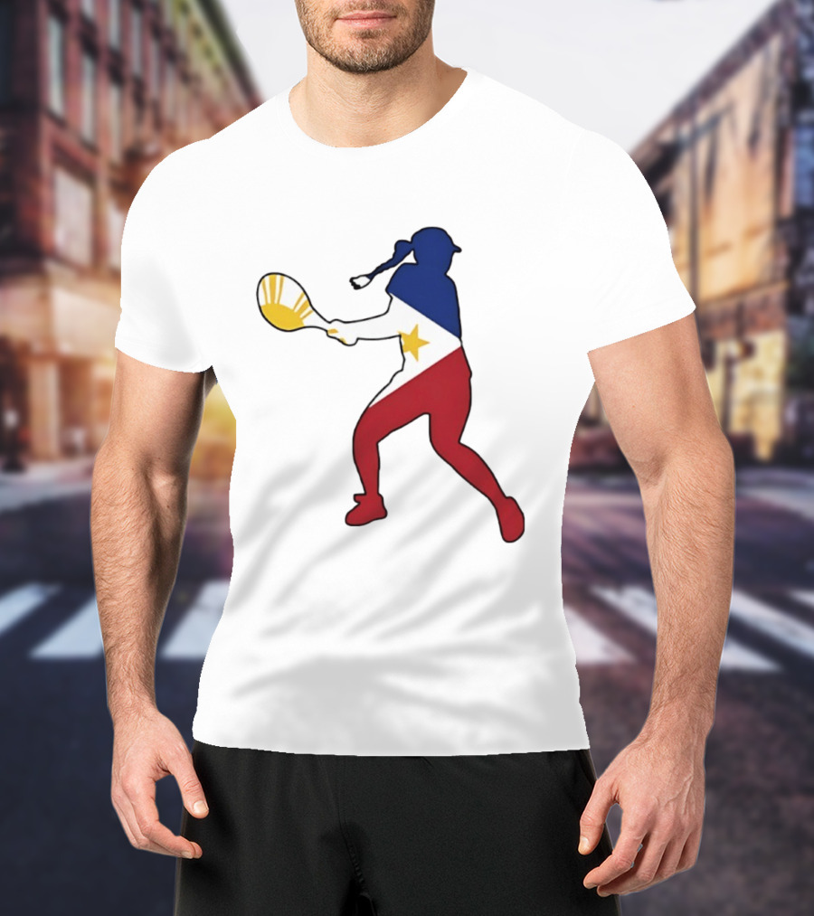 Alexandra Eala Tennis Player Silhouette Philippines Flag T-Shirt