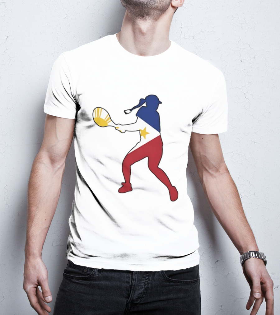 Alexandra Eala Tennis Player Silhouette Philippines Flag T-Shirt