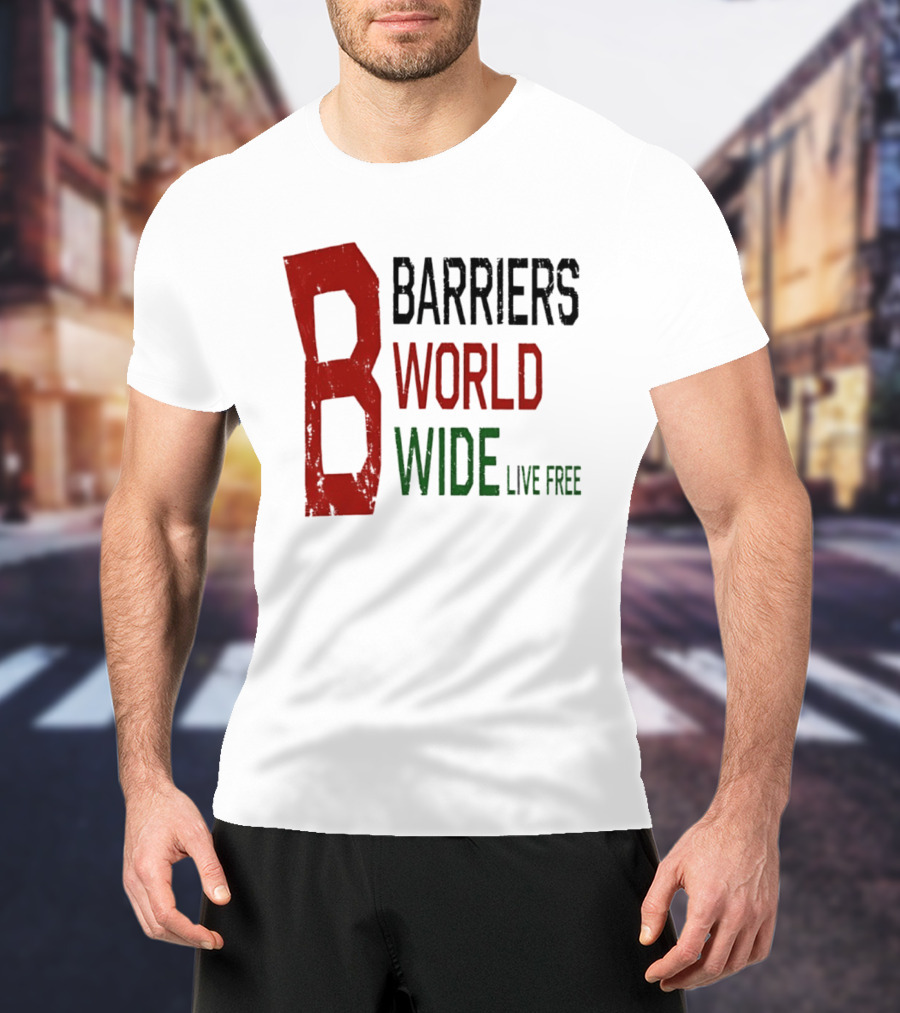 Barriers World Wide Live Free Streetwear Red Green T-Shirt