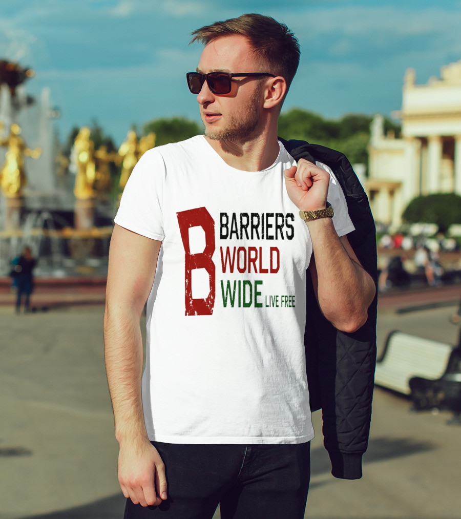 Barriers World Wide Live Free Streetwear Red Green T-Shirt